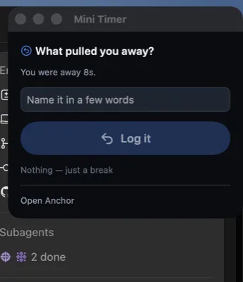 Anchor asking what pulled you away